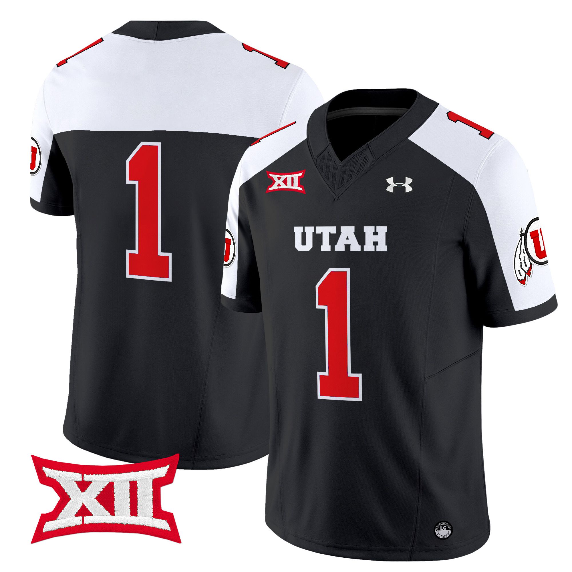Men Utah Utes #1 No Name Black 2024 Vapor Limited NCAA Jersey style 1